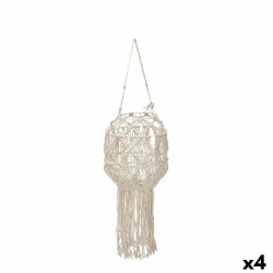 Κηροπήγιο Μακραμέ Λευκό βαμβάκι 24 x 90 x 24 cm (4 Μονάδες)