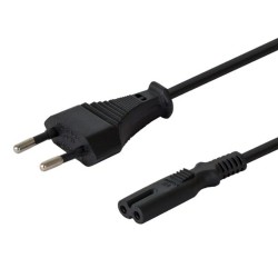 ΚαλώδιοΤροφοδοσίας Savio CL-105 Μαύρο 2-pin C7 3 m