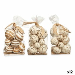 Set of Decorative Balls Λευκό Καφέ (12 Μονάδες)