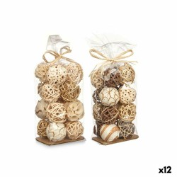 Set of Decorative Balls Λευκό Καφέ (12 Μονάδες)