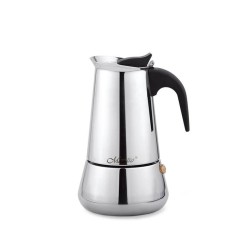 Ιταλικη καφετιερα Feel Maestro MR-1660-6 Μαύρο Ασημί Ανοξείδωτο ατσάλι 18/10 300 ml 6 φλιτζάνια