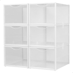 Stackable shoe box Max Home Λευκό x6 πολυπροπυλένιο ABS 25 x 18,5 x 35 cm