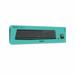 Ασύρματο Πληκτρολόγιο και Ποντίκι Logitech MK235 Μαύρο Γκρι QWERTY Qwerty US