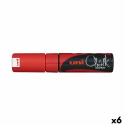 Δείκτες υγρής κιμωλίας Uni-Ball PWE-8K Κόκκινο (6 Τεμάχια) (x6)