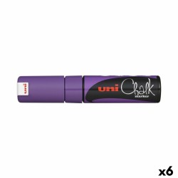 Δείκτες υγρής κιμωλίας Uni-Ball PWE-8K Βιολετί (6 Τεμάχια) (x6)