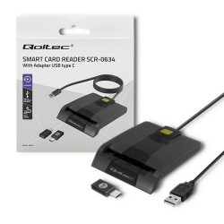 Συσκευή Ανάγνωσης Καρτών Qoltec 50634 Μαύρο