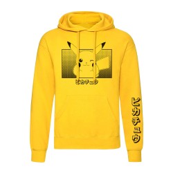 Unisex Φούτερ με Κουκούλα Pokémon Pikachu Katakana Κίτρινο