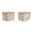 Αλατιέρα με Καπάκι Home ESPRIT Λευκό Ροζ Λιλά Bamboo 750 ml 14 x 12,5 x 12 cm (x2)