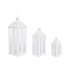 Lanterne Home ESPRIT Λευκό Κρυστάλλινο Σίδερο Shabby Chic 20 x 20 x 55 cm (3 Τεμάχια)