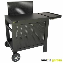 Τραπέζι μπάρμπεκιου Cook'in Garden Reva 110 Premium Χάλυβας Κήπος Μαύρο 108 x 55 cm