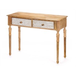 Έπιπλο για το Χωλ με 2 Συρτάρια Gift Decor 35 Λευκό Καφέ 98 x 77 x 42 cm Ρίγες