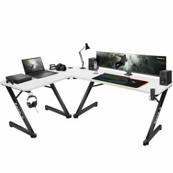 Γραφείο Gaming Huzaro HZ-Hero 7.0 Λευκό Μαύρο Ίνες άνθρακα 154 x 72,5 x 117 cm