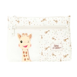 Διπλή Κασετίνα Sophie la Girafe Μπεζ 23 x 16 x 3 cm