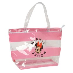Γυναικεία Τσάντα Minnie Mouse Beach Ροζ Διαφανές