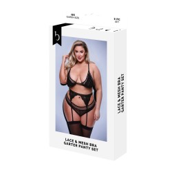 Σετ Εσωρούχων Baci Lingerie Μαύρο 3 Τεμάχια (Queen)