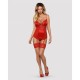 Κάλτσες με Ζαρτιέρα Obsessive Lovica stockings Κόκκινο L/XL