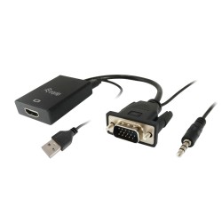 Αντάπτορας VGA σε HDMI με Ήχο Equip 119038 Μαύρο