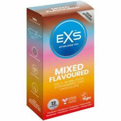 Προφυλακτικά EXS Mixed Σοκολατί Ουρά Φράουλα Chicle 12 Μονάδες