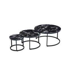 Βοηθητικό Τραπεζάκι Home ESPRIT Μαύρο 80 x 80 x 1 cm