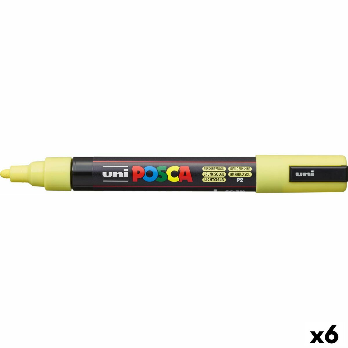 Ακρυλικό δείκτη χρώματος POSCA PC-5M Κίτρινο 1,8-2,5 mm (x6) Ακρυλικό δείκτη χρώματος POSCA PC-5M Κίτρινο 1,8-2,5 mm (x6)