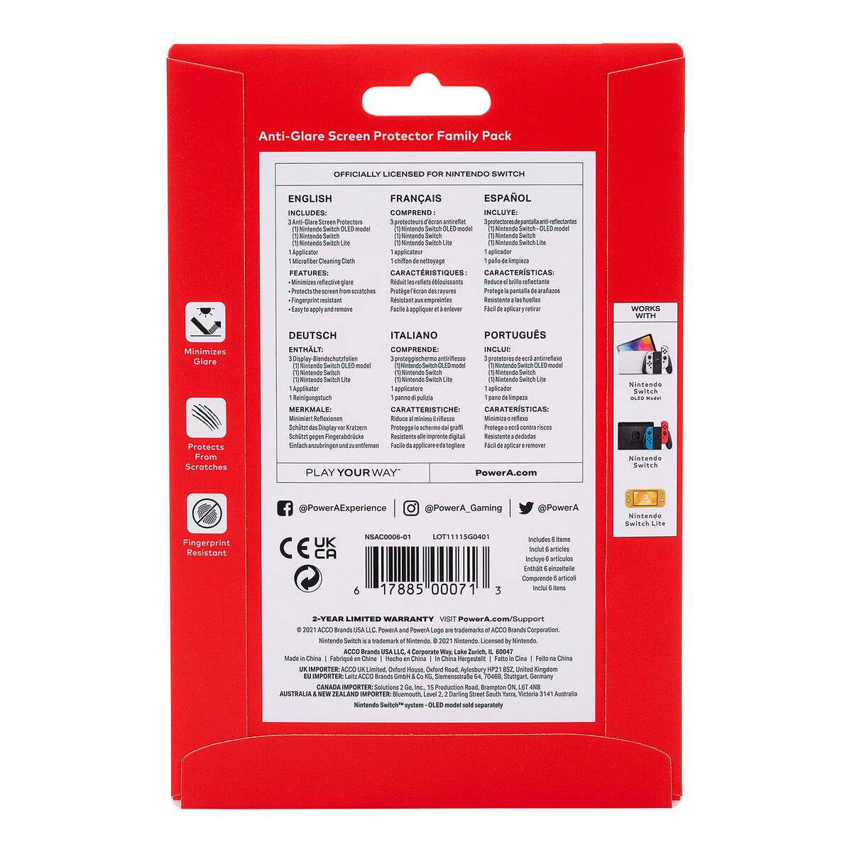 Προστατευτικό Οθόνης για Nintendo Switch Powera NSAC0006-02