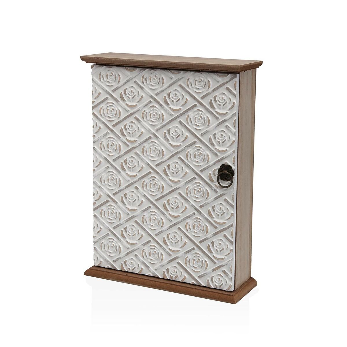 Ντουλάπα για κλειδιά Versa Λευκό 6 x 26,5 x 20 cm Τρυαντάφυλλα Ντουλάπα για κλειδιά Versa Λευκό 6 x 26,5 x 20 cm Τρυαντάφυλλα