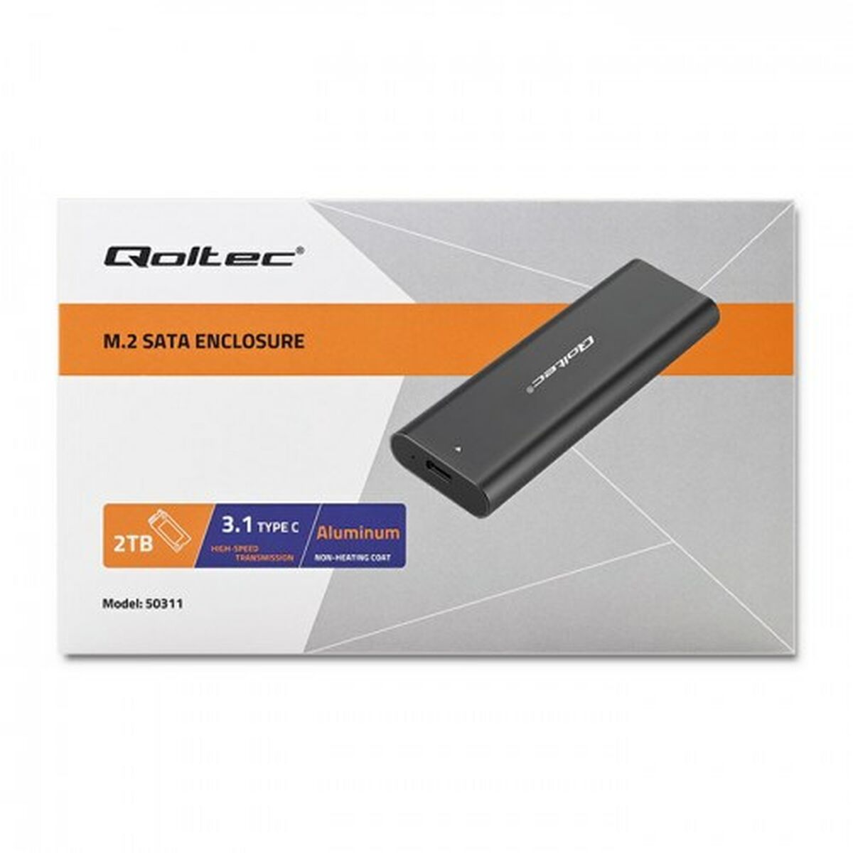 Εξωτερικό Κουτί Qoltec 50312 Μαύρο Εξωτερικό Κουτί Qoltec 50312 Μαύρο
