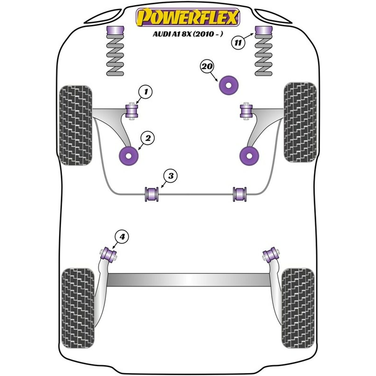 Silentblock Powerflex PFF85-1202 Πίσω Σασί Silentblock Powerflex PFF85-1202 Πίσω Σασί