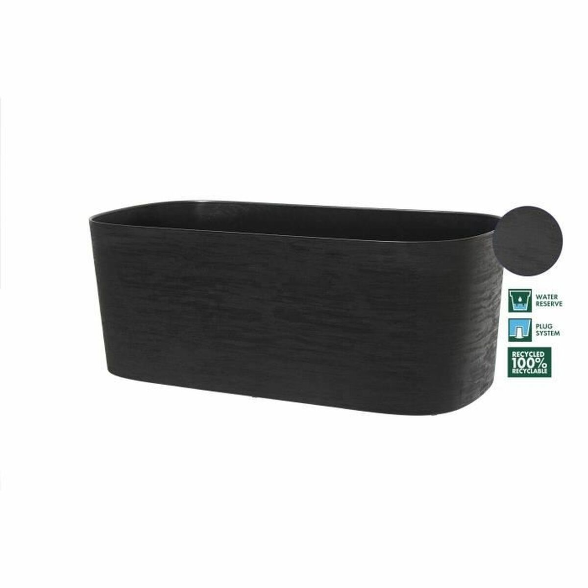 Αυτοποτιζόμενο Φυτευτή Garden ID Μαύρο 17 x 50 x 17 cm Αυτοποτιζόμενο Φυτευτή Garden ID Μαύρο 17 x 50 x 17 cm
