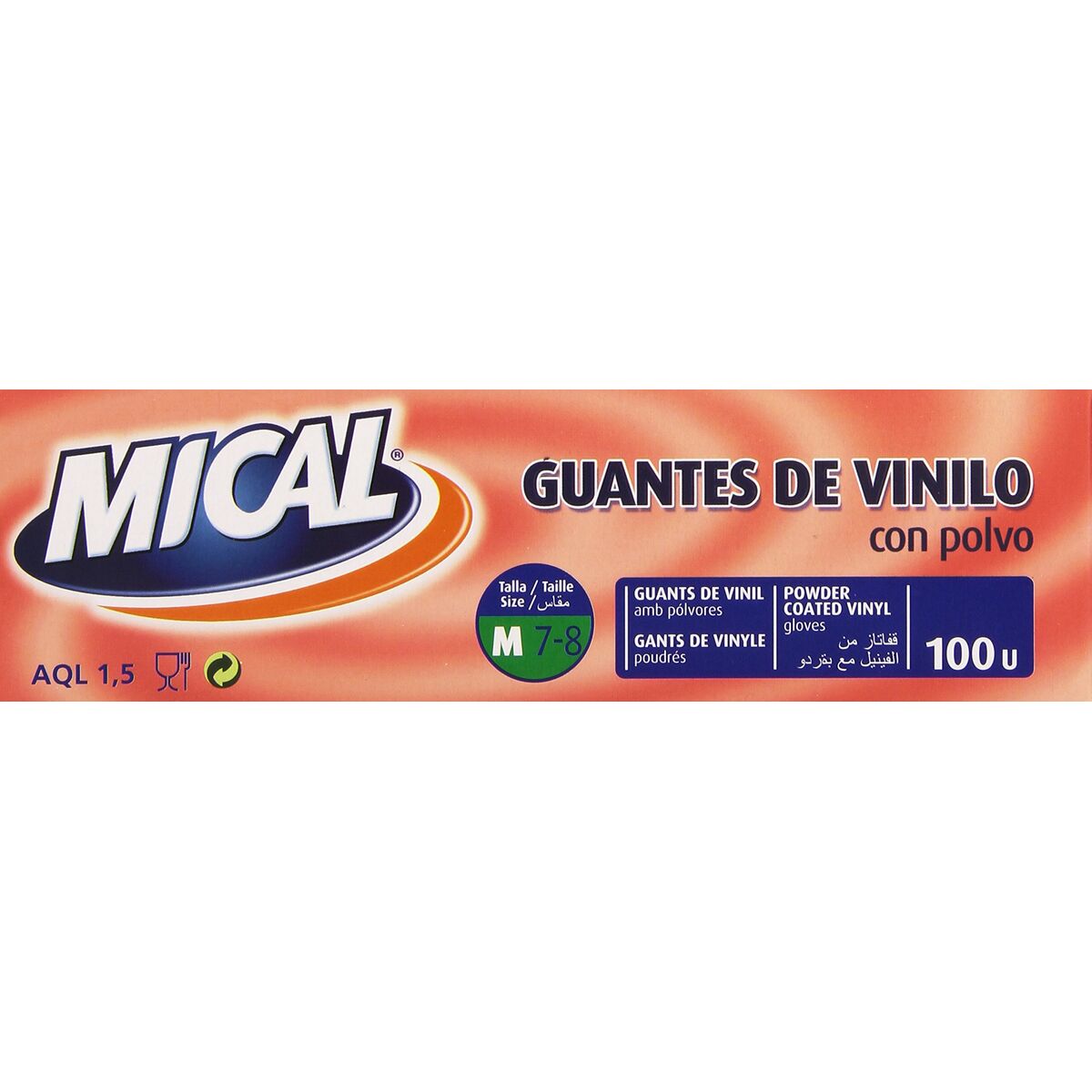 Γάντια Μίας Χρήσης Mical VINILO TALLA M M (100 Μονάδες)