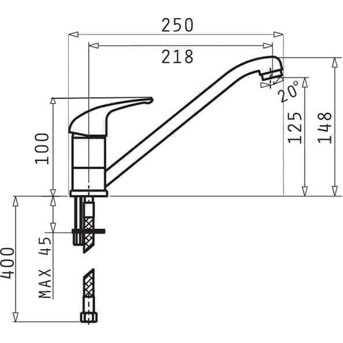 Kitchen Tap Pyramis 090 923 401 Βανίλια Ανοξείδωτο ατσάλι Γρανίτης Kitchen Tap Pyramis 090 923 401 Βανίλια Ανοξείδωτο ατσάλι Γρανίτης