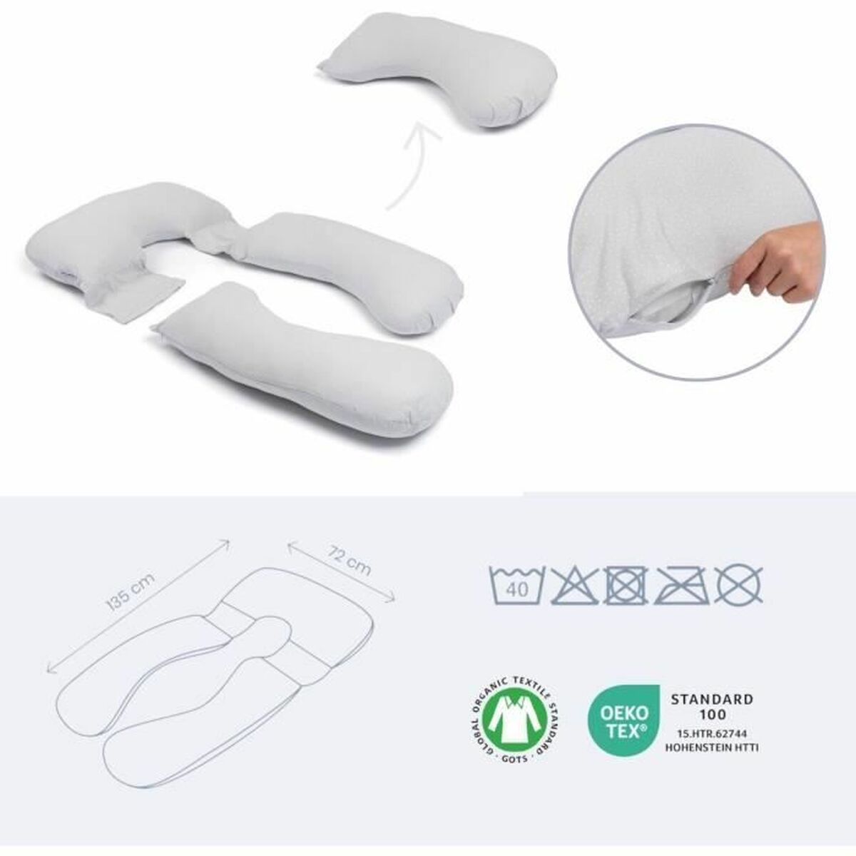 Breastfeeding Cushion Doomoo Γκρι XXL (x2) Breastfeeding Cushion Doomoo Γκρι XXL (x2)