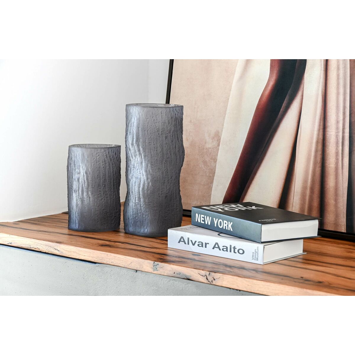 Βάζο Home ESPRIT Γκρι Κρυστάλλινο Σύγχρονη 14 x 14 x 31,5 cm Βάζο Home ESPRIT Γκρι Κρυστάλλινο Σύγχρονη 14 x 14 x 31,5 cm