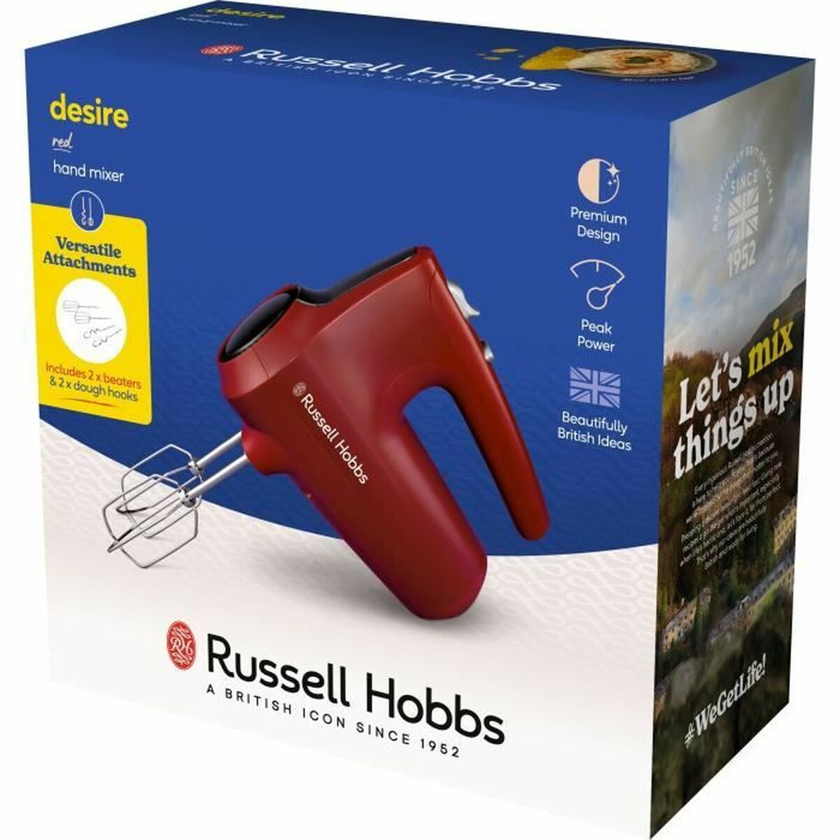 Μίξερ με Αναδευτήρες Russell Hobbs Desire Red (1 μονάδα) Μίξερ με Αναδευτήρες Russell Hobbs Desire Red (1 μονάδα)