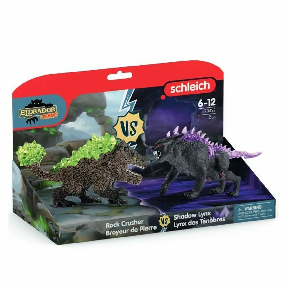 Εικόνες σε δράση Schleich Dark Lynx vs Stone Crusher Duo Figurines