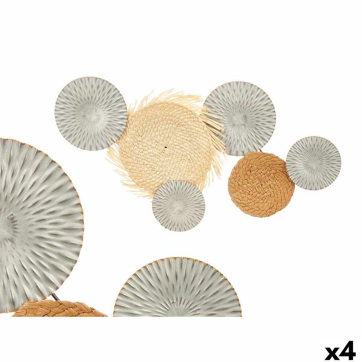 Διακόσμηση τοίχων Gift Decor Καφέ Γκρι Μέταλλο 76,8 x 4,4 x 50,2 cm (4 Μονάδες)