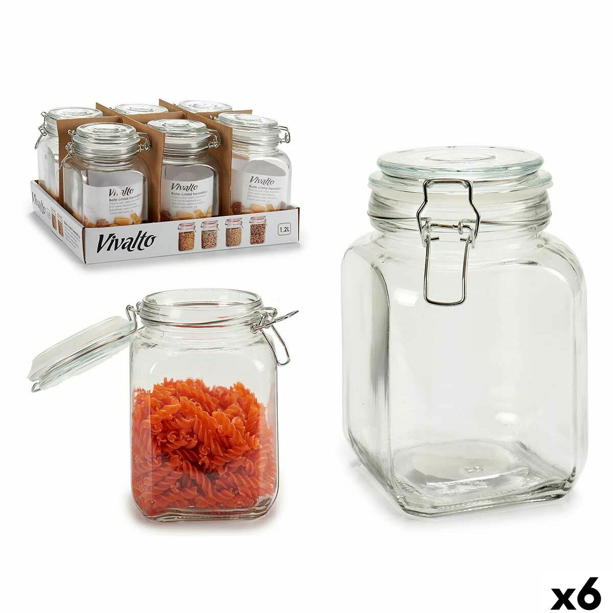 Γυάλινο Βάζο Vivalto Διαφανές Ασημί 1,2 L (x6) Γυάλινο Βάζο Vivalto Διαφανές Ασημί 1,2 L (x6)