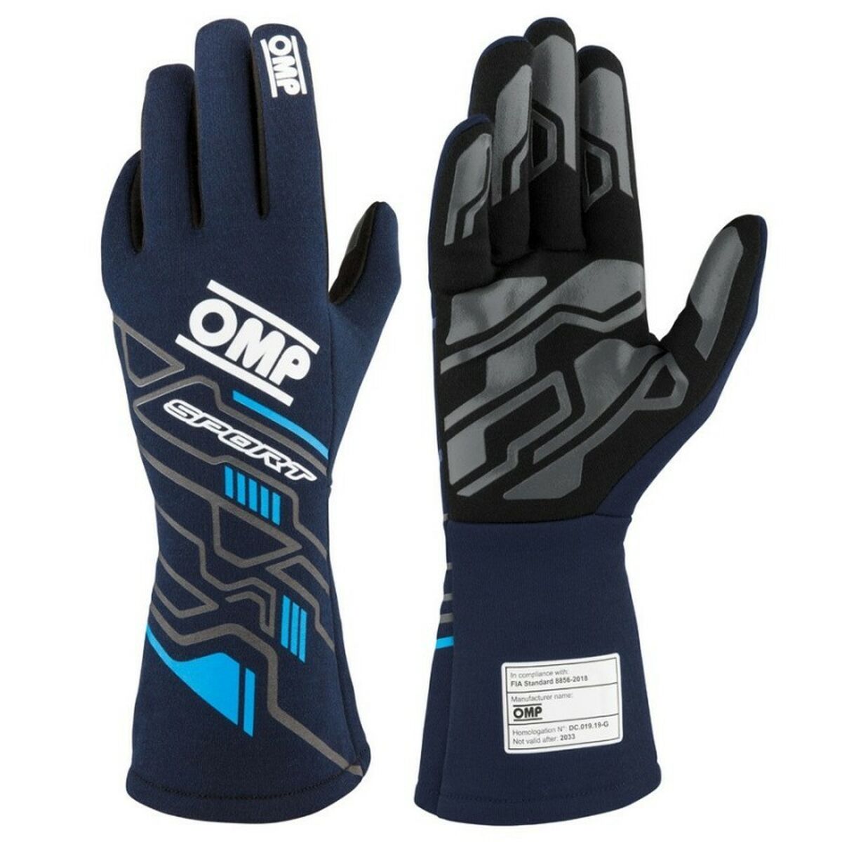 Karting Gloves OMP MY2025 Μπλε Ναυτικό Μπλε FIA 8856-2018