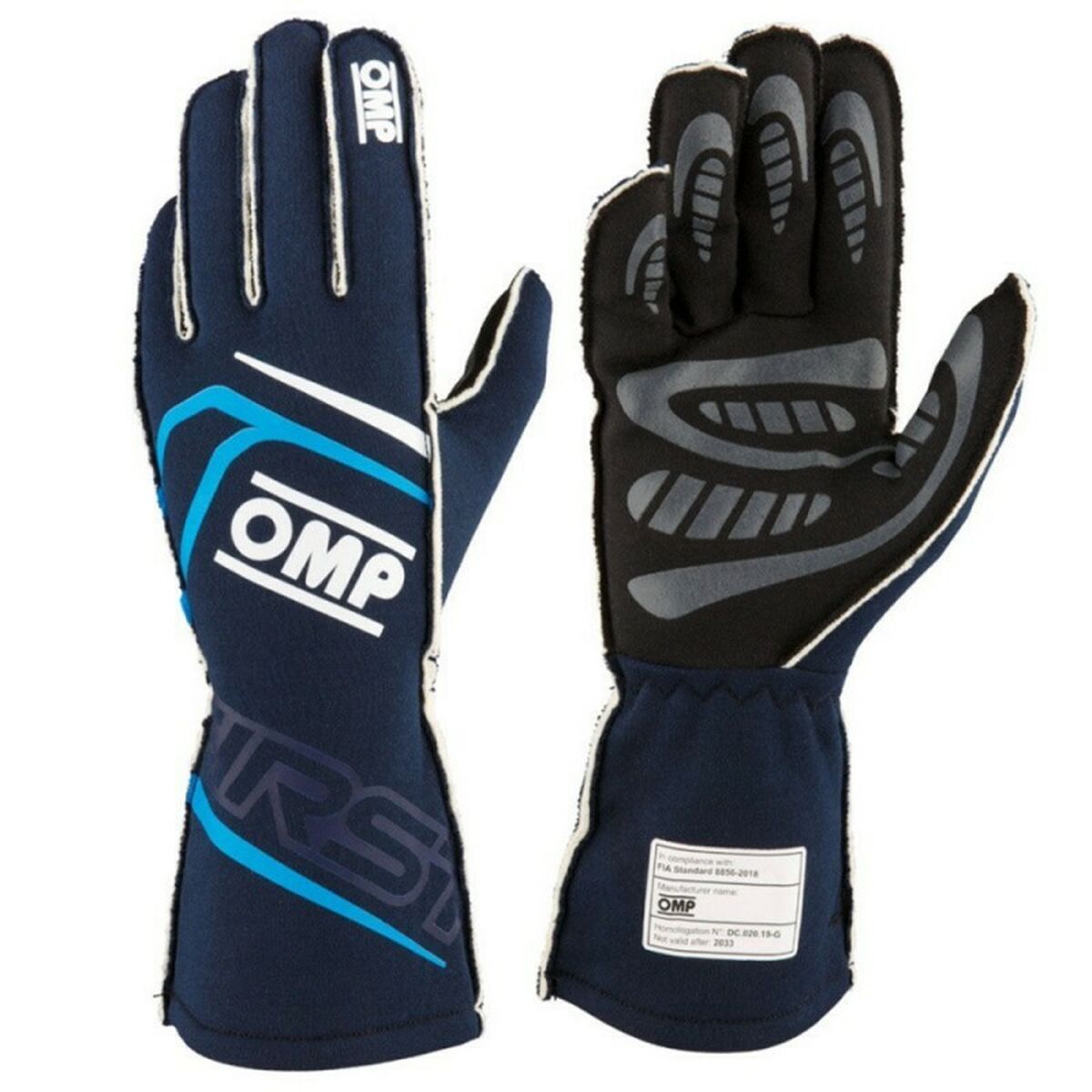 Karting Gloves OMP MY2025 Μπλε Ναυτικό Μπλε FIA 8856-2018