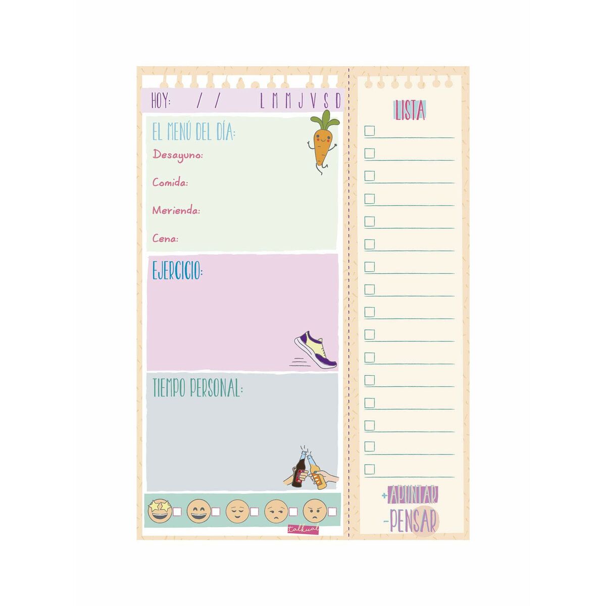 Daily planner Finocam TALKUAL 14,8 x 21 cm Λευκό