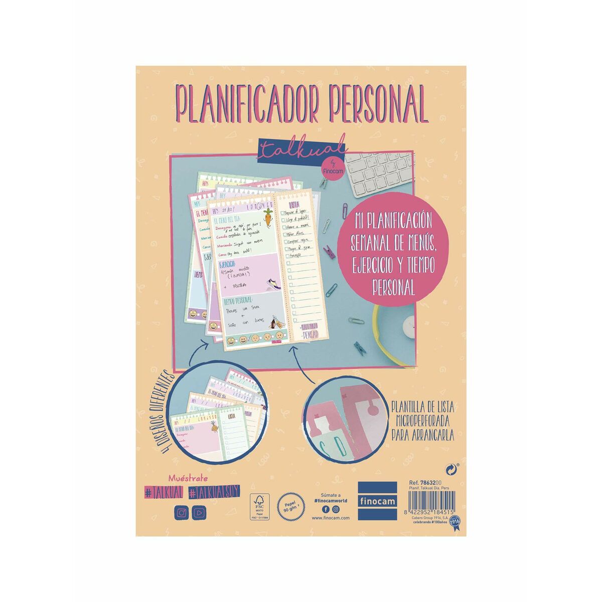 Daily planner Finocam TALKUAL 14,8 x 21 cm Λευκό