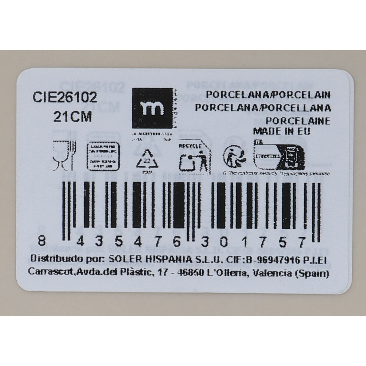 Βαθύ Πιάτο Inde Cies Ø 21 cm (12 Μονάδες)