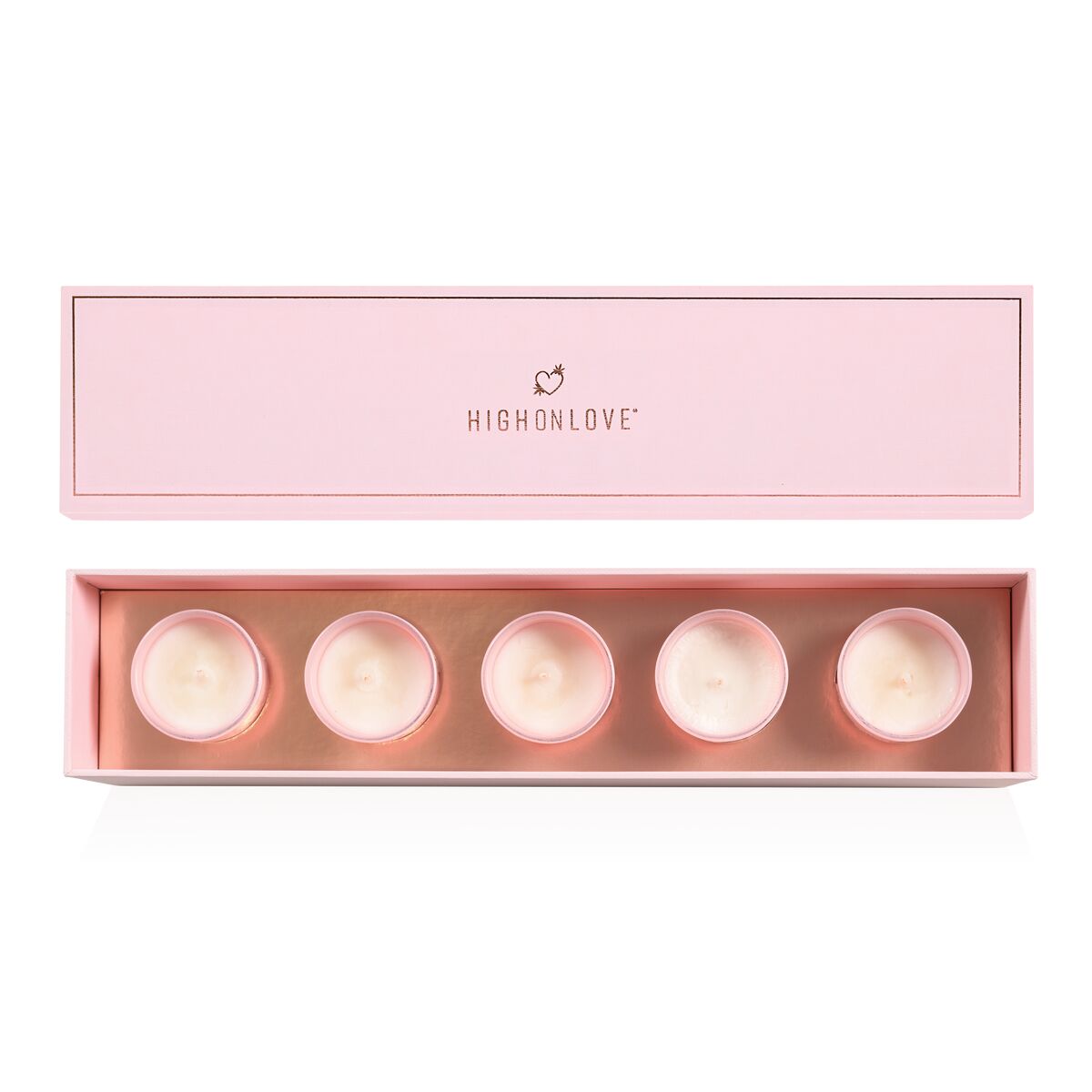 Κερί για μασάζ Highonlove Πορτοκαλί Ροζ Σαμπάνια Φράουλας Lychee 35 ml