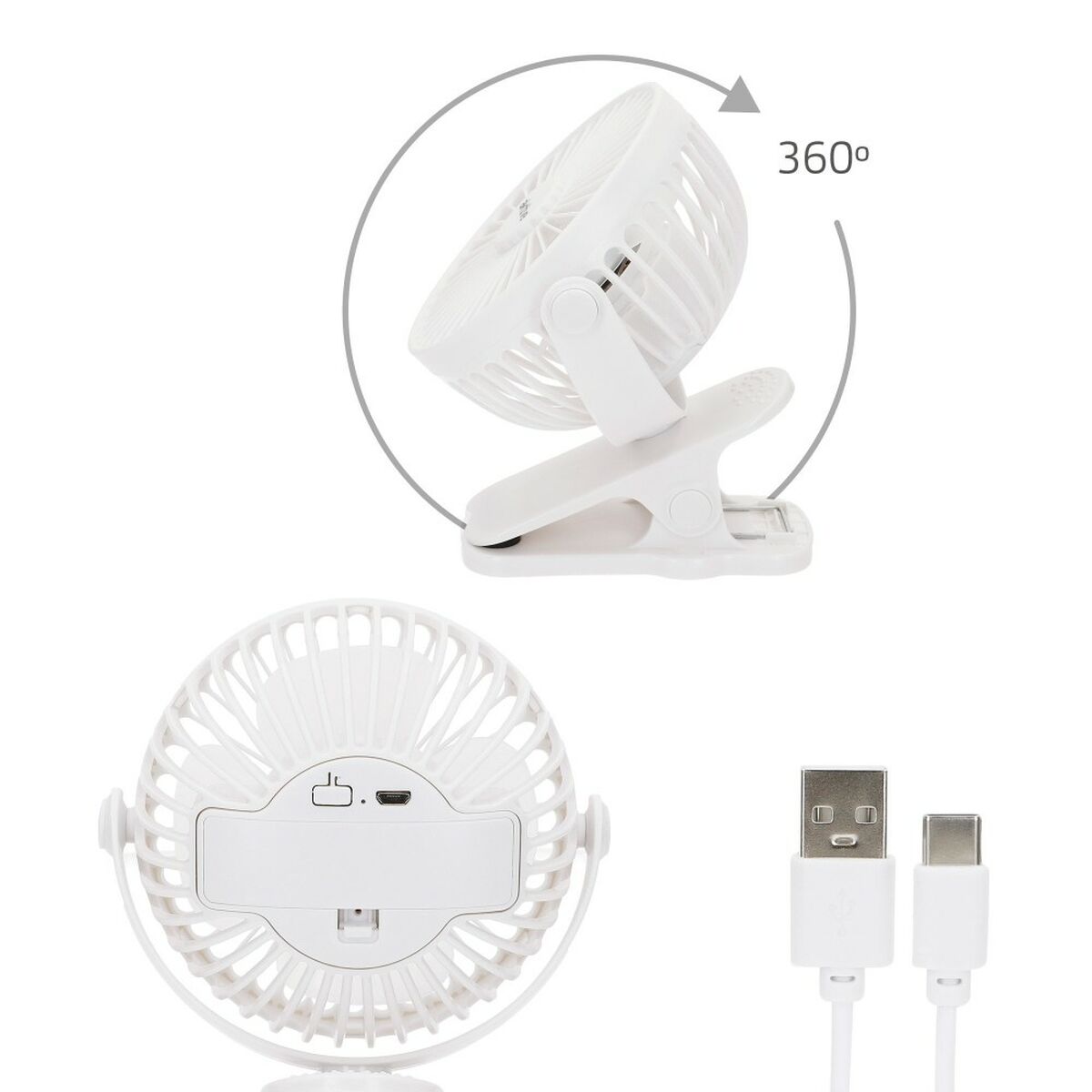 Φορητός Επαναφορτιζόμενος Ανεμιστήρας Γραφείου Aktive (x6)