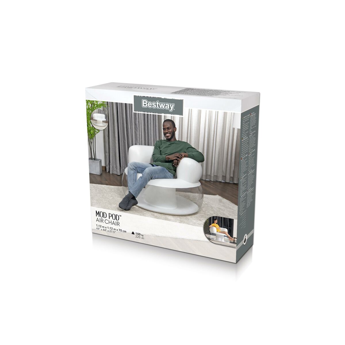 Φουσκωτή Καρέκλα Bestway Πολύχρωμο 112 x 70 x 112 cm