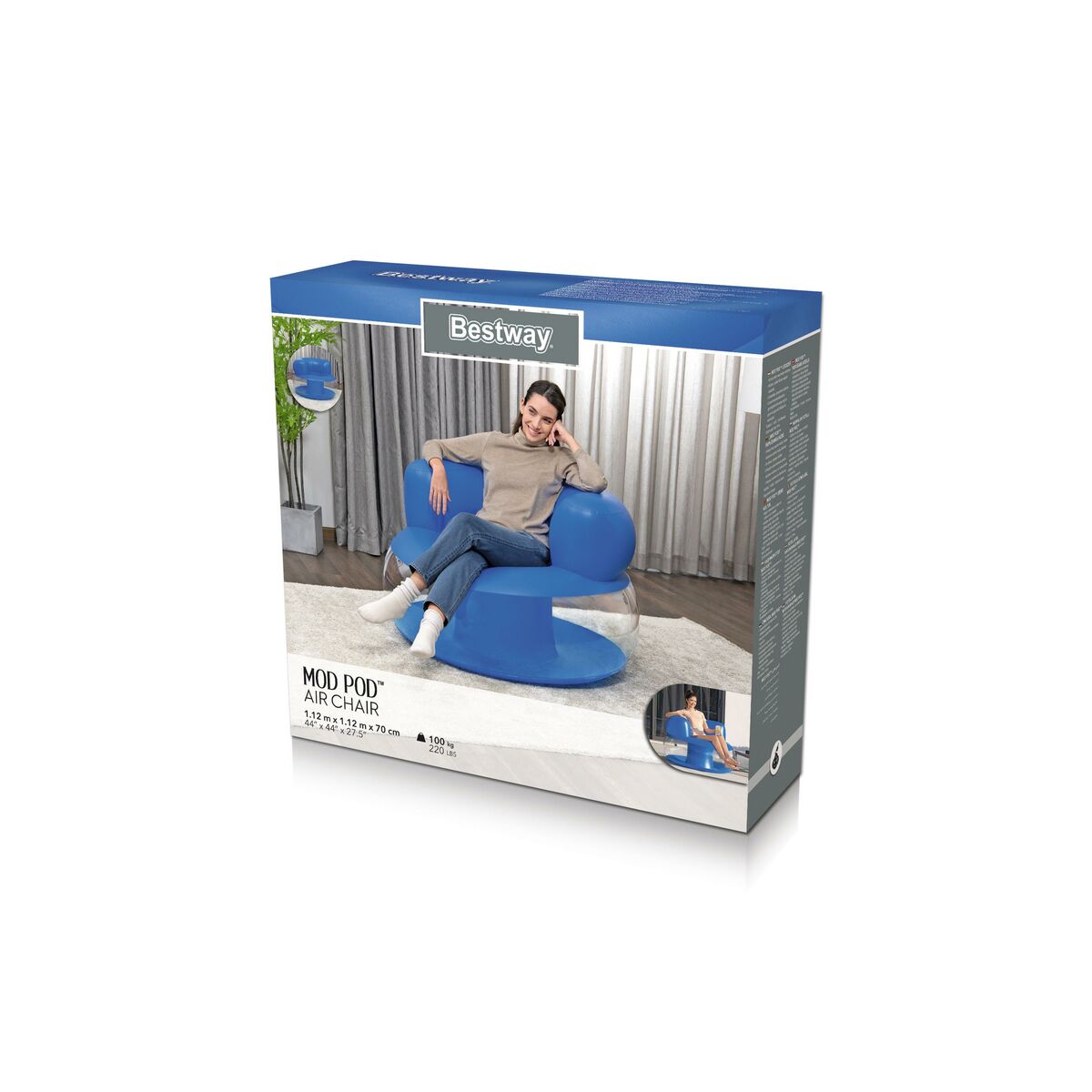 Φουσκωτή Καρέκλα Bestway Πολύχρωμο 112 x 70 x 112 cm