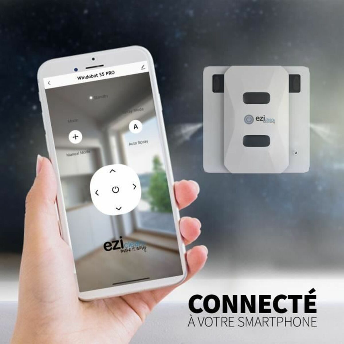 Έξυπνο Ρομπότ Καθαρισμού Τζαμιών EZIclean Windobot S5 Pro 72 W