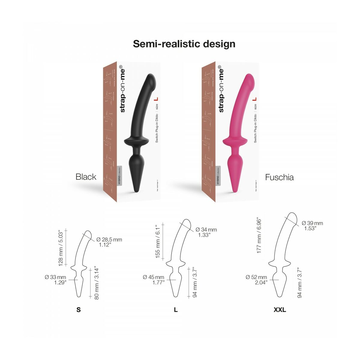 Φαλλός Strap-on-me Μαύρο