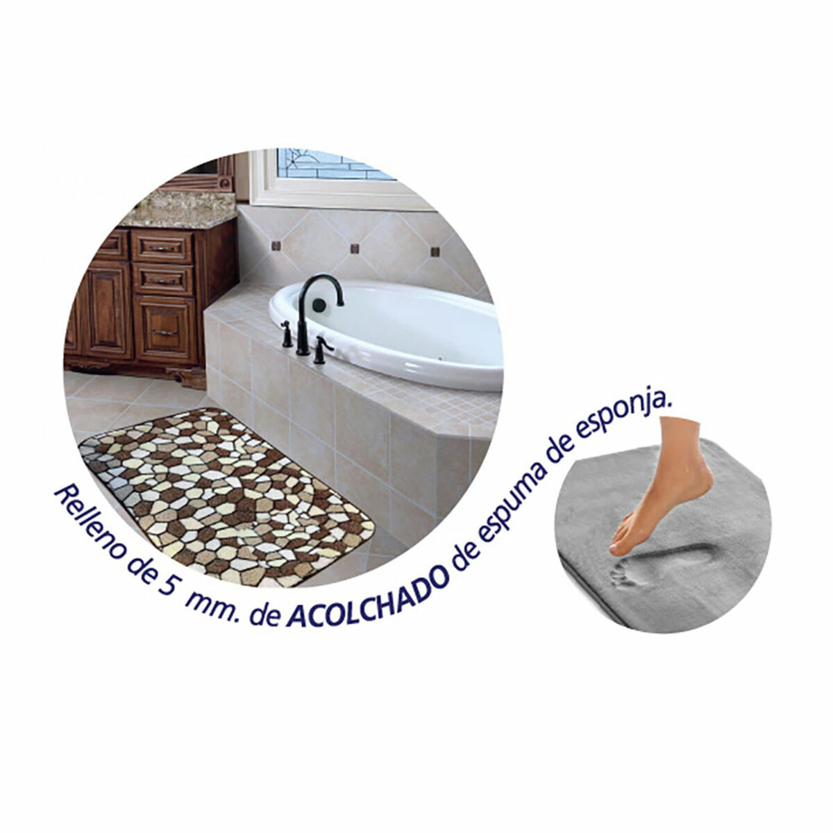 Χαλάκι μπάνιου Hidalgo Πέτρα 40 x 60 cm