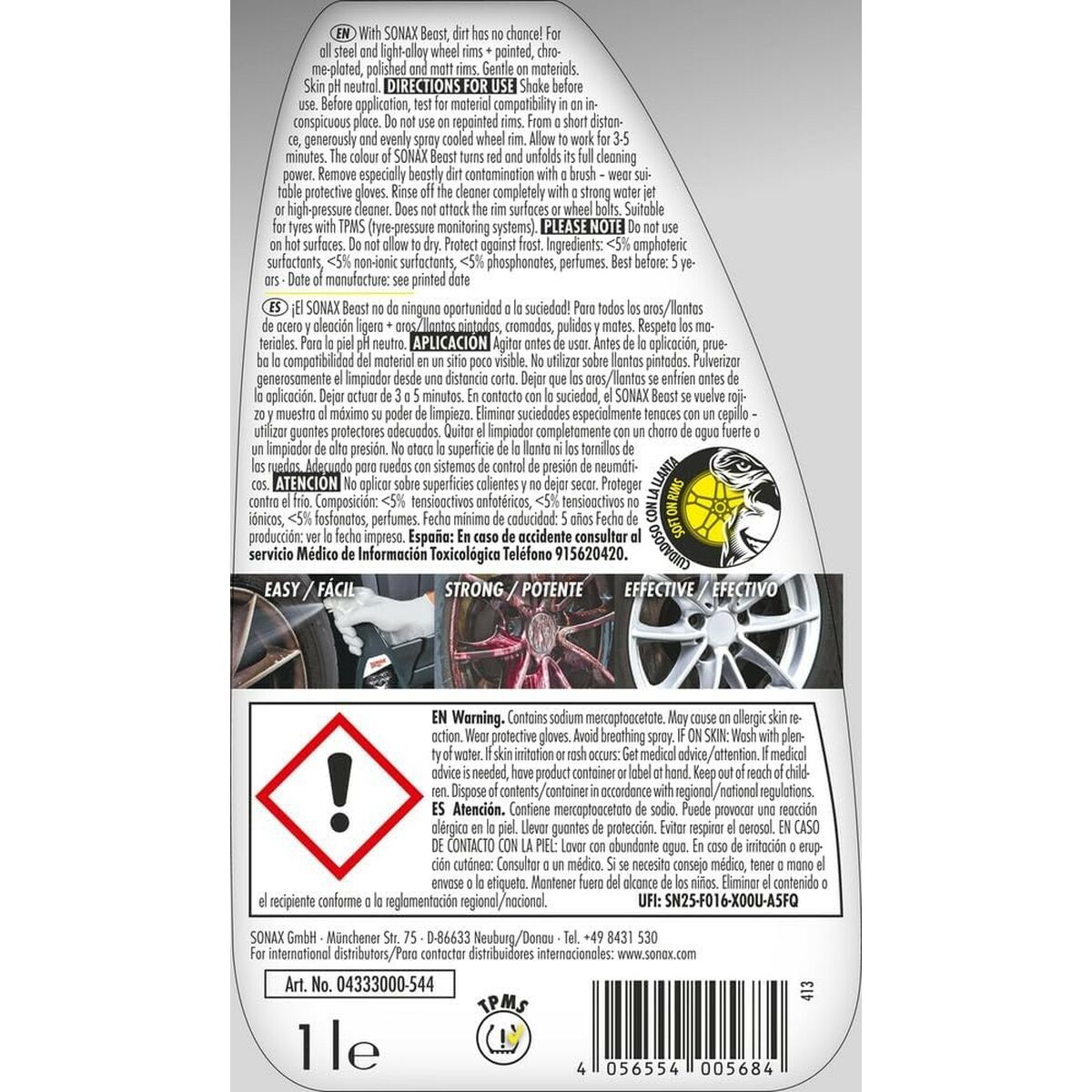 Wheel Cleaner Sonax Beast 1 L Wheel Cleaner Sonax Beast 1 L